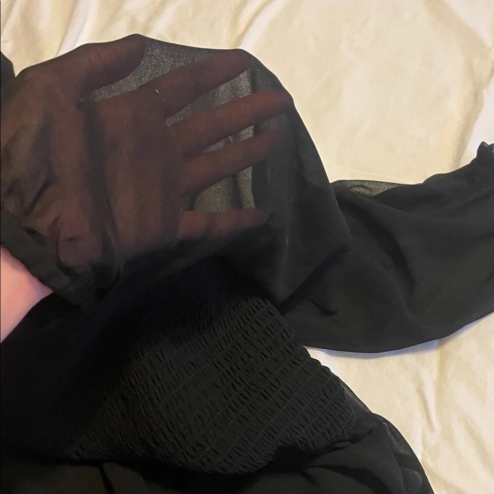 NWT Little black dress in petite large with sheer sleeves - Picture 8 of 9